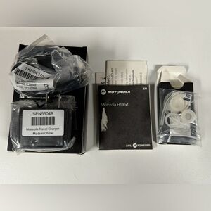 Original Ear Loops, Earbud Gels & Charger for Motorola H19TXT. New, Parts Only!